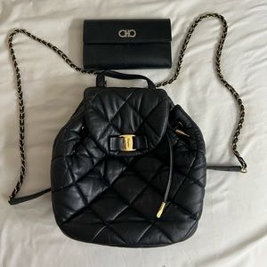 Pre owned Ferragamo backpack and wallet